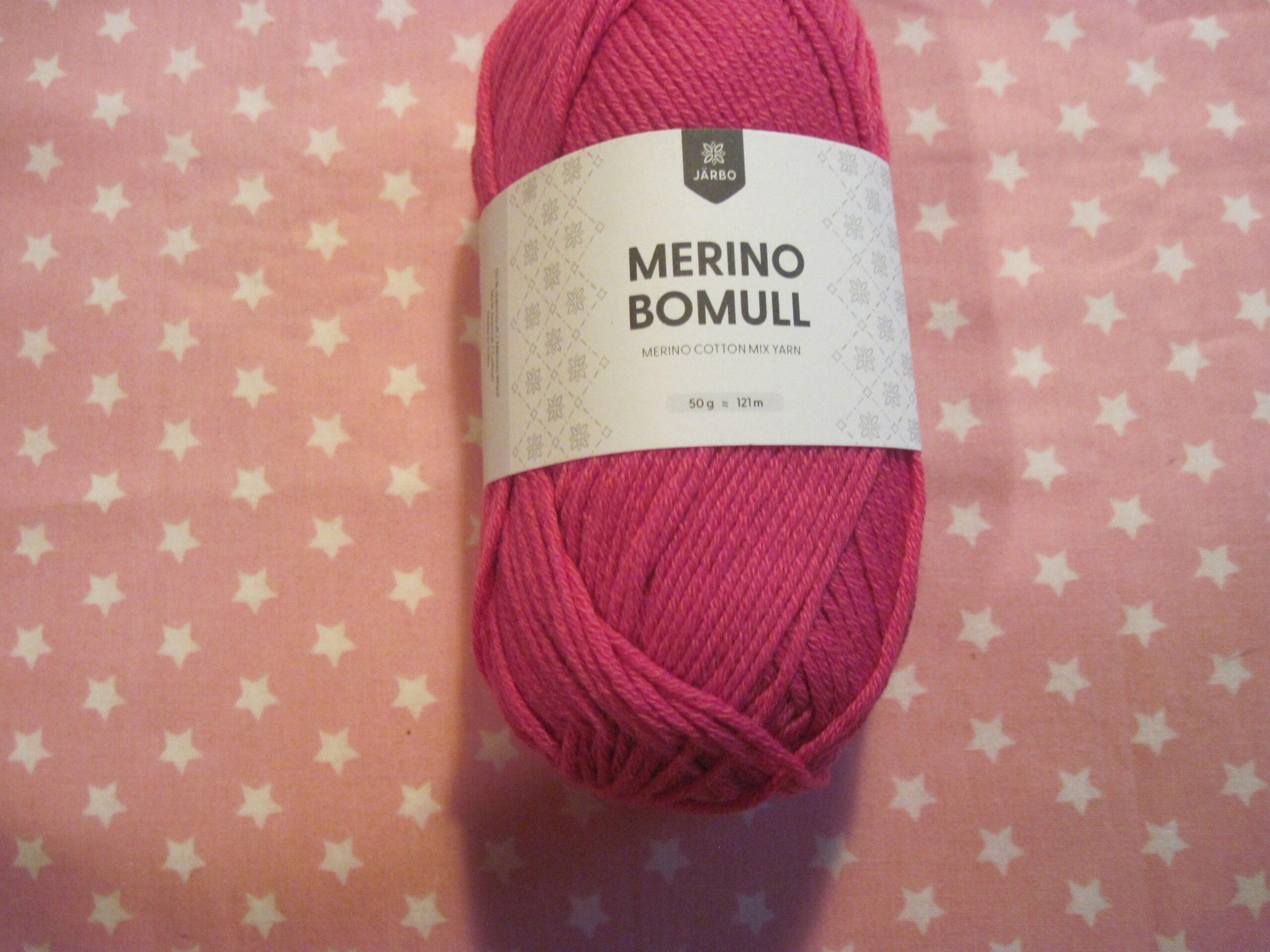 Järbos merino och bomullsgarn cerise