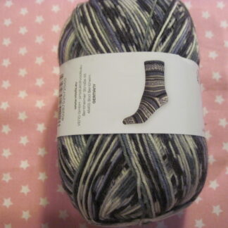 Vooli Soley sockgarn svart vit mel